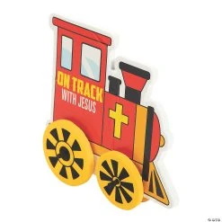 Deals ❤️ 3D on the Right Track with Jesus Train Craft Kit - Makes 12 🌟