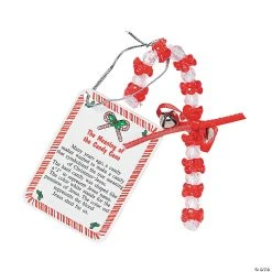 Wholesale 🌟 Beaded “The Meaning of the Candy Cane” 🎁 Christmas Ornament Craft Kit - Makes 12 ⭐
