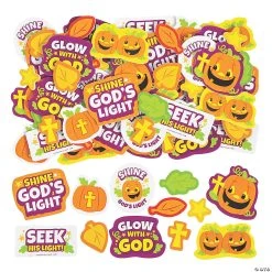 Promo 💯 Bulk Christian Pumpkin Self-Adhesive Shapes - 72 Pc. 🔔