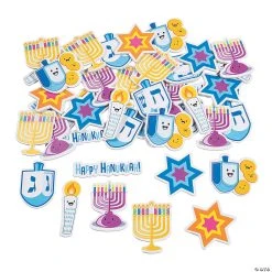 Budget ⌛ Bulk Hanukkah Self-Adhesive Shapes - 72 Pc. ❤️