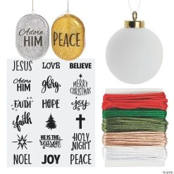 Cheapest ✨ Ceramic Bulb Ornaments with Faith Decals Kit - 12 ⭐