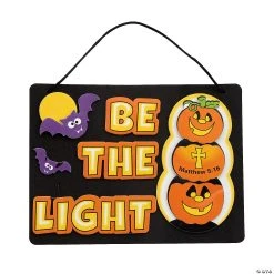 Wholesale ✨ Christian Pumpkin Be the Light Sign Craft Kit - Makes 12 😀