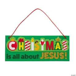 Cheapest ✨ Christmas Is All About Jesus Sign Craft Kit - Makes 12. ✔️