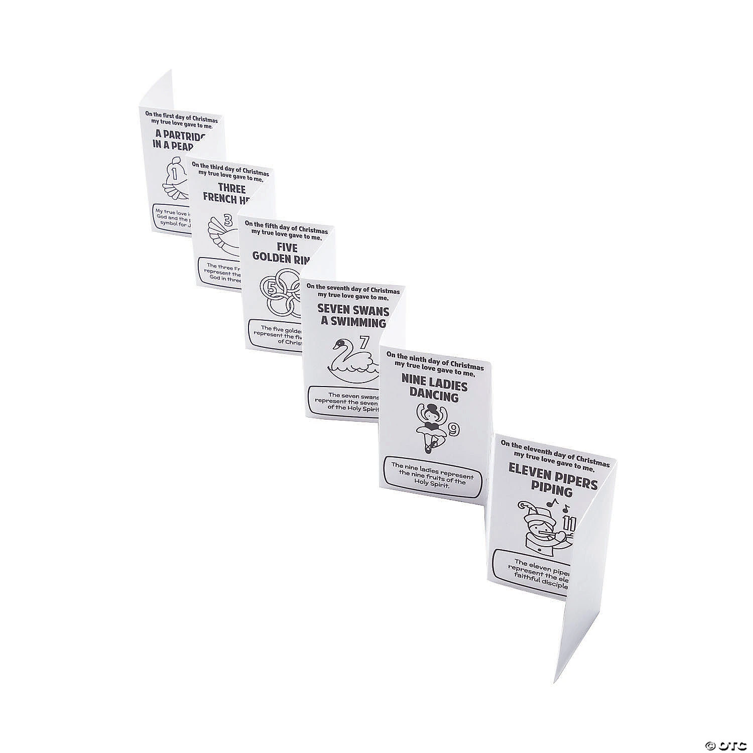 Outlet 𧨠Color Your Own 12 Days of Christmas Accordion Cards - 24 Pc. π 3 Outlet 𧨠Color Your Own 12 Days of Christmas Accordion Cards - 24 Pc. π - Image 3