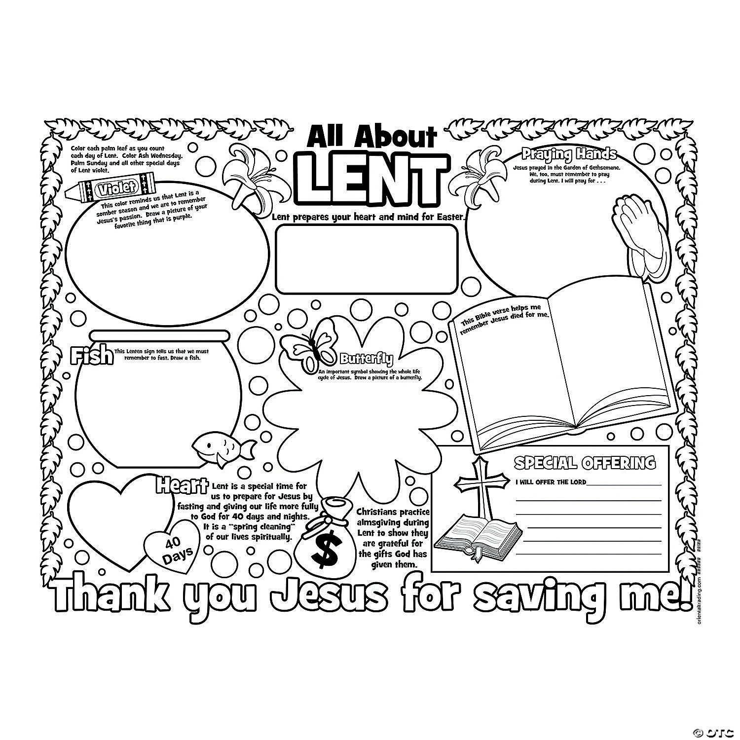 New π Color Your Own All About Lent Posters - 30 Pc. 𧨠2 New π Color Your Own All About Lent Posters - 30 Pc. 𧨠- Image 2