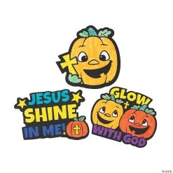 Deals 🎉 Color Your Own Christian Pumpkin Fuzzy Magnets - 12 Pc. ✔️