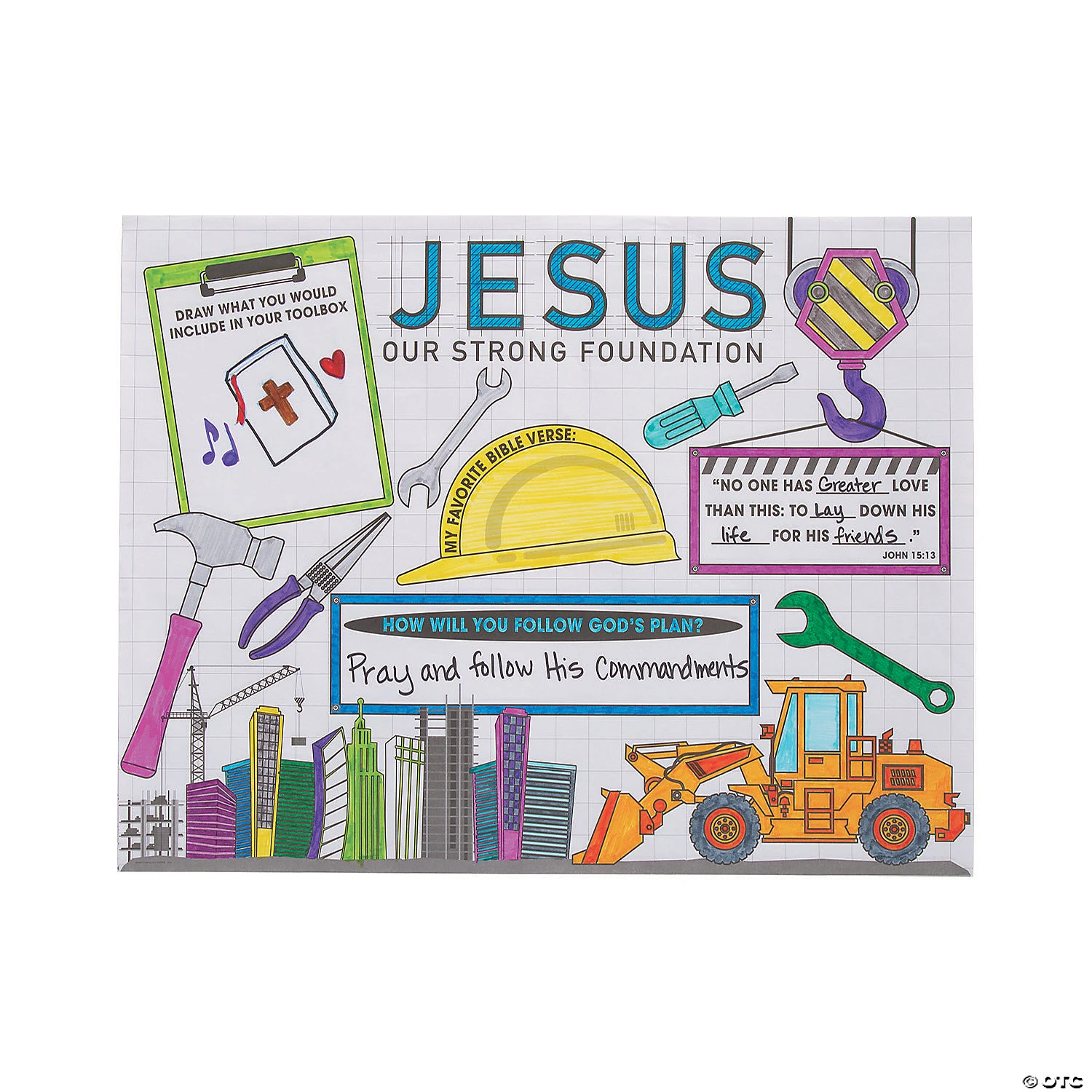 Cheapest ⌛ Color Your Own “Construction VBS” Posters - 30 Pc. ✨ 2 Cheapest ⌛ Color Your Own “Construction VBS” Posters - 30 Pc. ✨ - Image 2