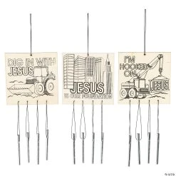 Wholesale π Color Your Own Construction VBS Wind Chimes - 12 Pc. π