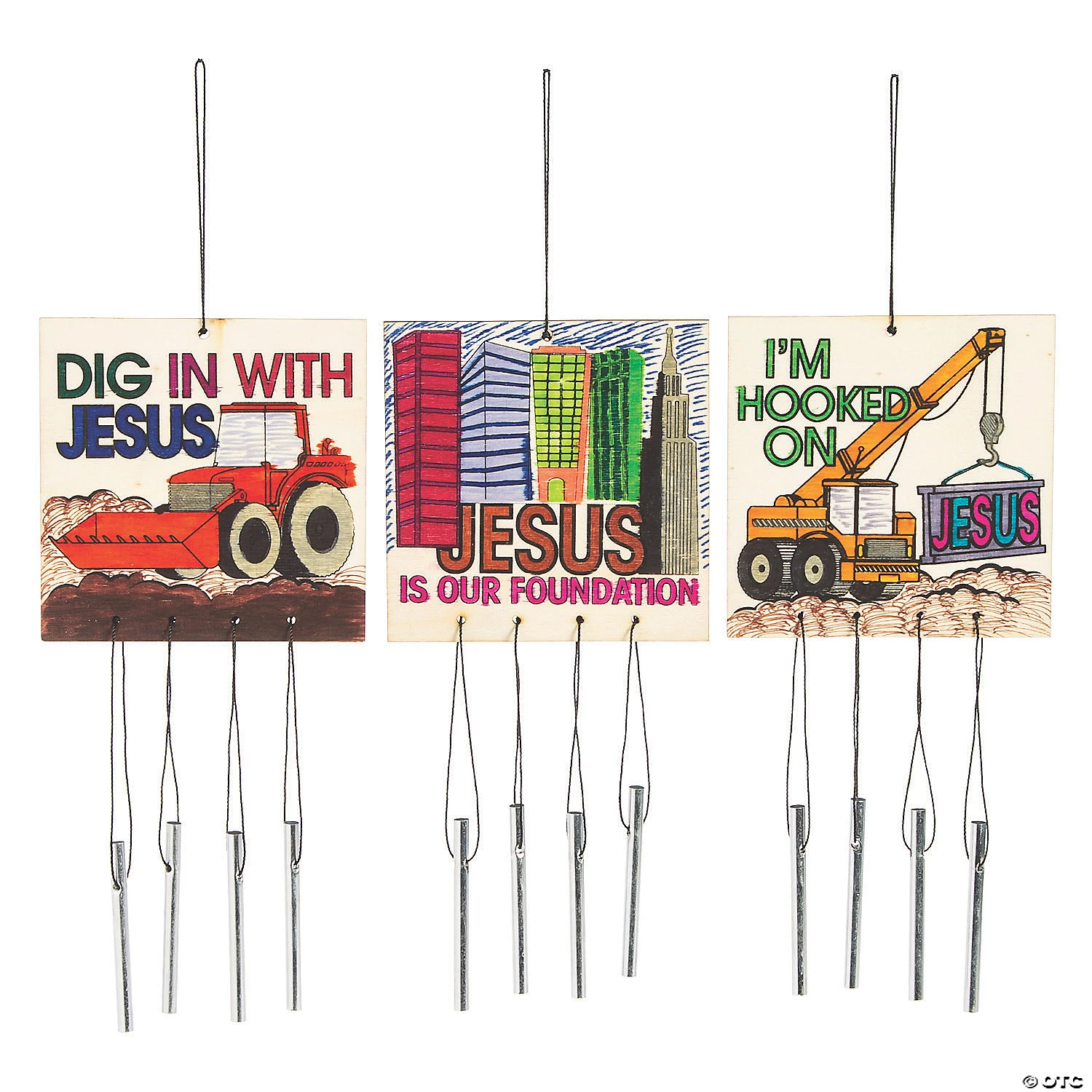 Wholesale π Color Your Own Construction VBS Wind Chimes - 12 Pc. π 2 Wholesale π Color Your Own Construction VBS Wind Chimes - 12 Pc. π - Image 2