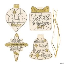 Wholesale ⭐ Color Your Own Glittery Nativity Ornaments - 12 Pc. 😉