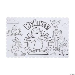 Best reviews of 𧨠Color Your Own He Lives Placemats - 12 Pc. π―