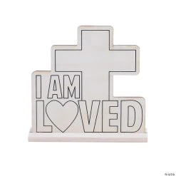 Promo 🔥 Color Your Own I Am Loved Tabletop Signs - Makes 12 ❤️