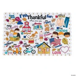 Best reviews of π Color Your Own I'm Thankful for Thanksgiving Placemats - 12 Pc. π―