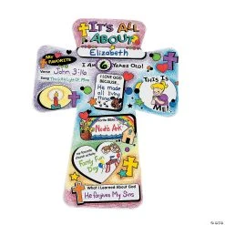 Outlet π Color Your Own "It's All About Me" Cutout Crosses - 12 Pc. β