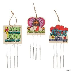 Wholesale π― Color Your Own Jesus Loves You Wind Chimes - 12 Pc. π₯°