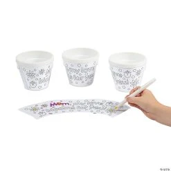 Hot Sale 👍 Color Your Own Mom Artist Flowerpots - 12 Pc. 😍