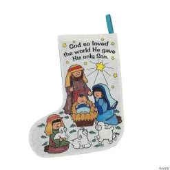 Deals 𧨠Color Your Own Nativity β Christmas Stockings - 12 Pc. β