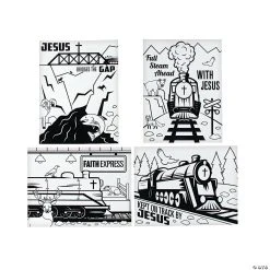 Cheap 🥰 Color Your Own Railroad VBS Fuzzy Posters - 24 Pc. ⭐