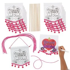 Brand new π₯ Color Your Own Religious π₯° Motherβs Day Pom-Pom Banners - 12 Pc. β