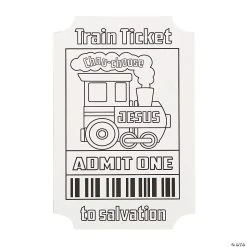 Budget 🎁 Color Your Own Religous Train Tickets - 12 Pc. 😉
