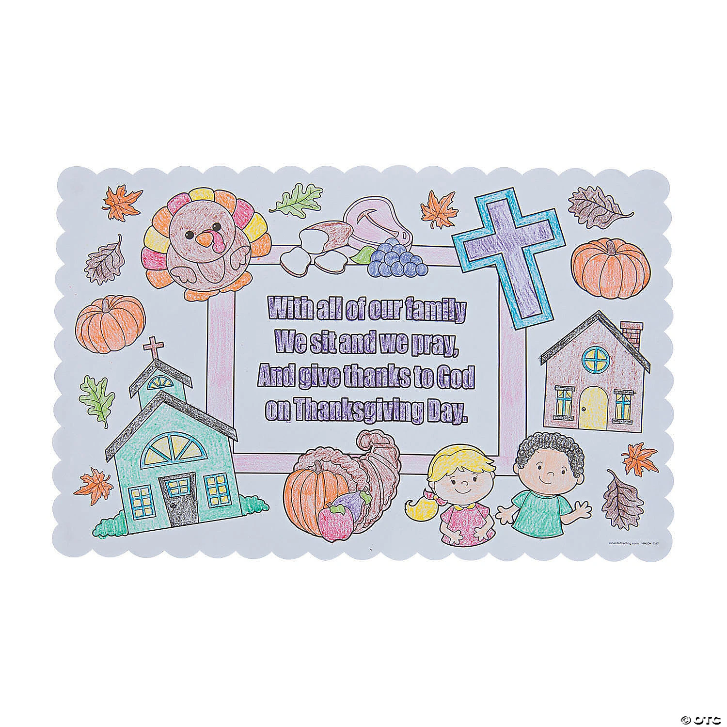 Wholesale π Color Your Own Thanksgiving Prayer Placemats - 12 Pc. π 2 Wholesale π Color Your Own Thanksgiving Prayer Placemats - 12 Pc. π - Image 2