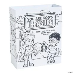 Cheap 😉 Color Your Own Treasure Hunt VBS Medium Take Home Bags - 12 Pc. 🛒