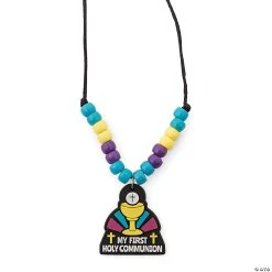 Coupon ✔️ Communion Beaded Necklace Craft Kit - Makes 12 ✔️