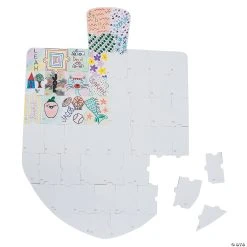 Budget 🔔 DIY Giant Puzzle Dreidel Bulletin Board Cutout - 55 Pc. ⭐