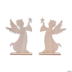 Discount 🔥 DIY Unfinished Wood Angels - 2 Pc. 💯