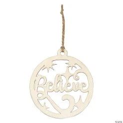 Best Pirce 🔔 DIY Unfinished Wood Believe Ornaments - 12 Pc. ⭐