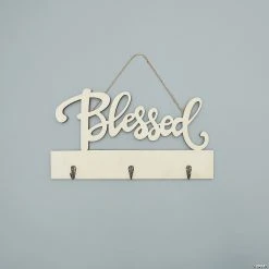 Flash Sale ✔️ DIY Unfinished Wood Blessed Key Holder Sign 🛒