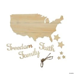 Promo ✨ DIY Unfinished Wood Faith Family Freedom Door Sign 🛒