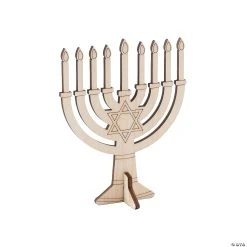 Promo 😀 DIY Unfinished Wood Menorah Stand-Ups - 12 Pc. 🧨