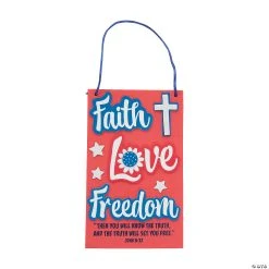 Best Pirce 😍 Faith Love Freedom Sign Craft Kit - Makes 12 😉