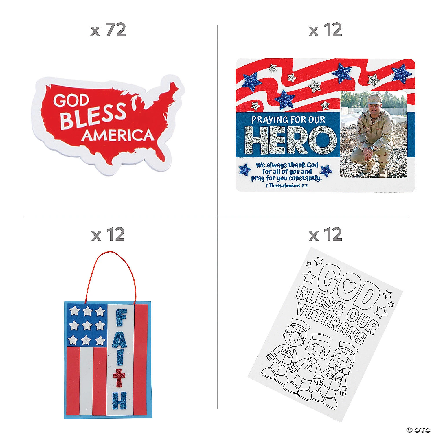 Outlet π― Faith Veterans Day Craft Kit Assortment - Makes 36 π 2 Outlet π― Faith Veterans Day Craft Kit Assortment - Makes 36 π - Image 2