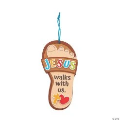 Flash Sale ⭐ Jesus Walks with Us 🔥 Sandal Craft Kit - Makes 12 ⭐