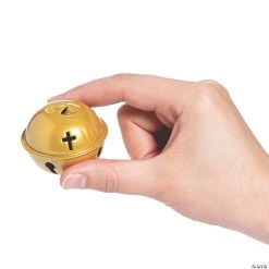 Best reviews of 👍 Large Gold Jingle Bells with Cross - 24 Pc. ✨ -Religious Crafts Sales large gold jingle bells with cross 24 pc 13940137 a02