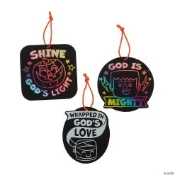 Budget 🎉 Magic Color Scratch Religious Halloween Ornaments – 24 Pc. 😉