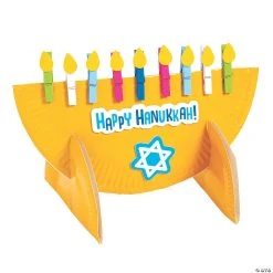 Cheap βοΈ Paper Plate Menorah Stand-Up Craft Kit - Makes 6 π