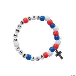 Coupon ⭐ Religious Patriotic Beaded Bracelet Craft Kit - Makes 12 💯