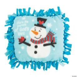 Flash Sale 🎉 Religious Snowman Fleece Tied Pillow Craft Kit - Makes 6 ✨